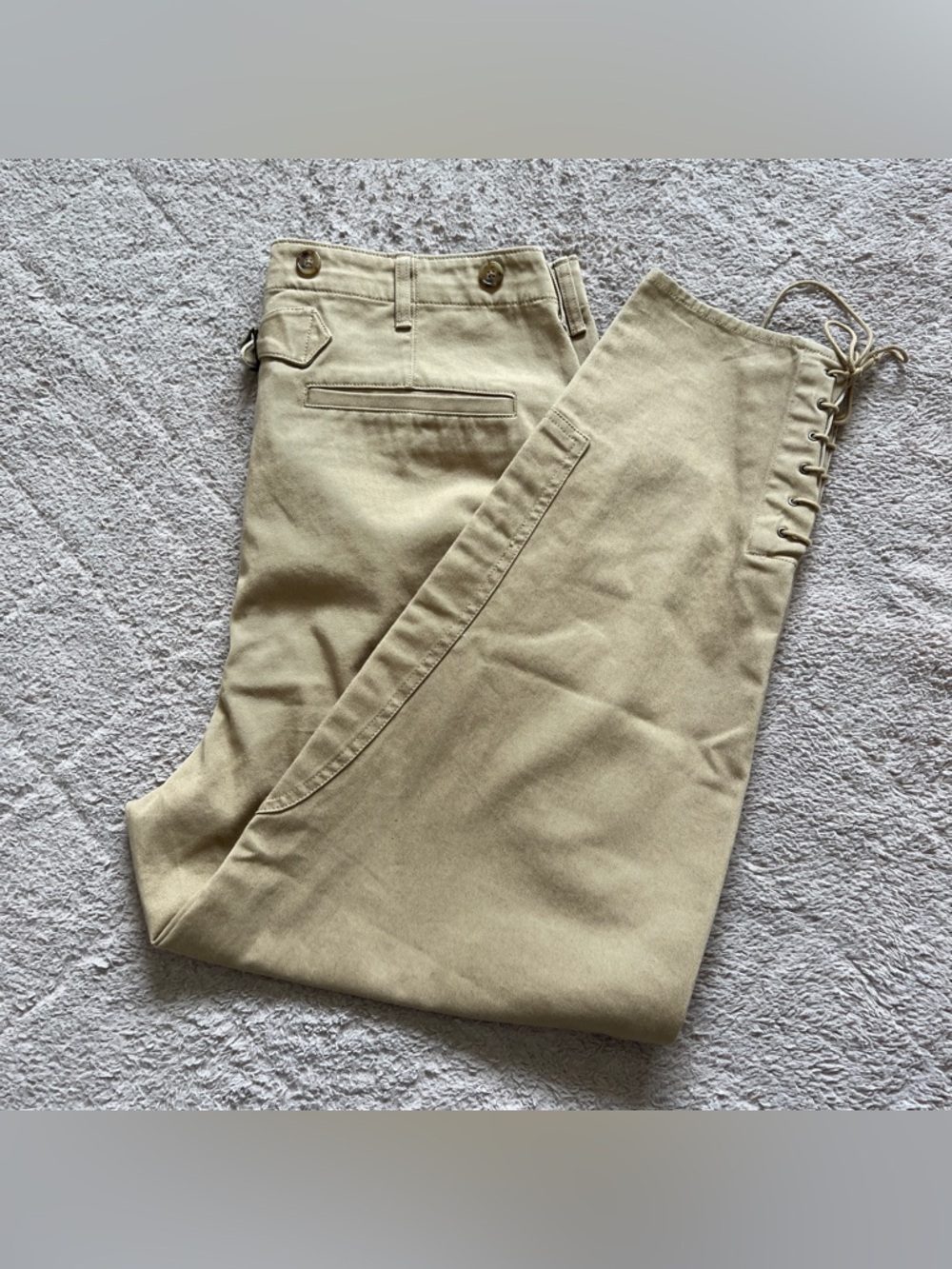 NWT Banana Republic Khaki Equestrian Riding Pants Lace Ankle Preppy Sporty Sz 14